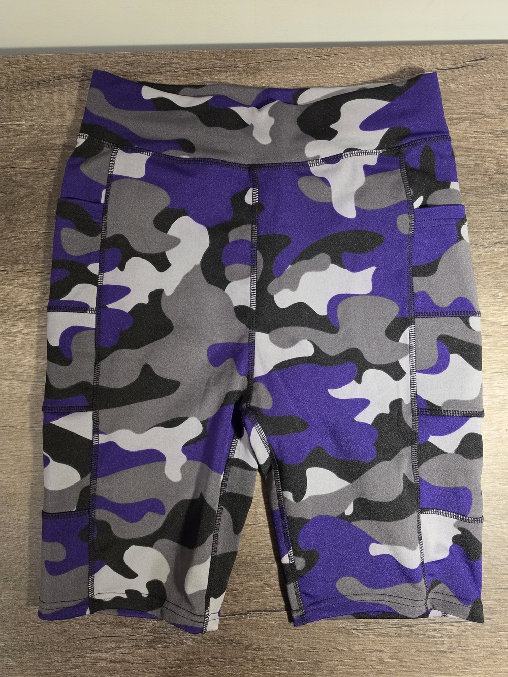 Popfit Purple Camo Jogging Shorts with Side Pockets